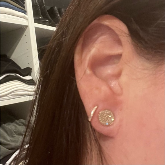 14K ROSE GOLD DIAMOND CIRCLE STUDS